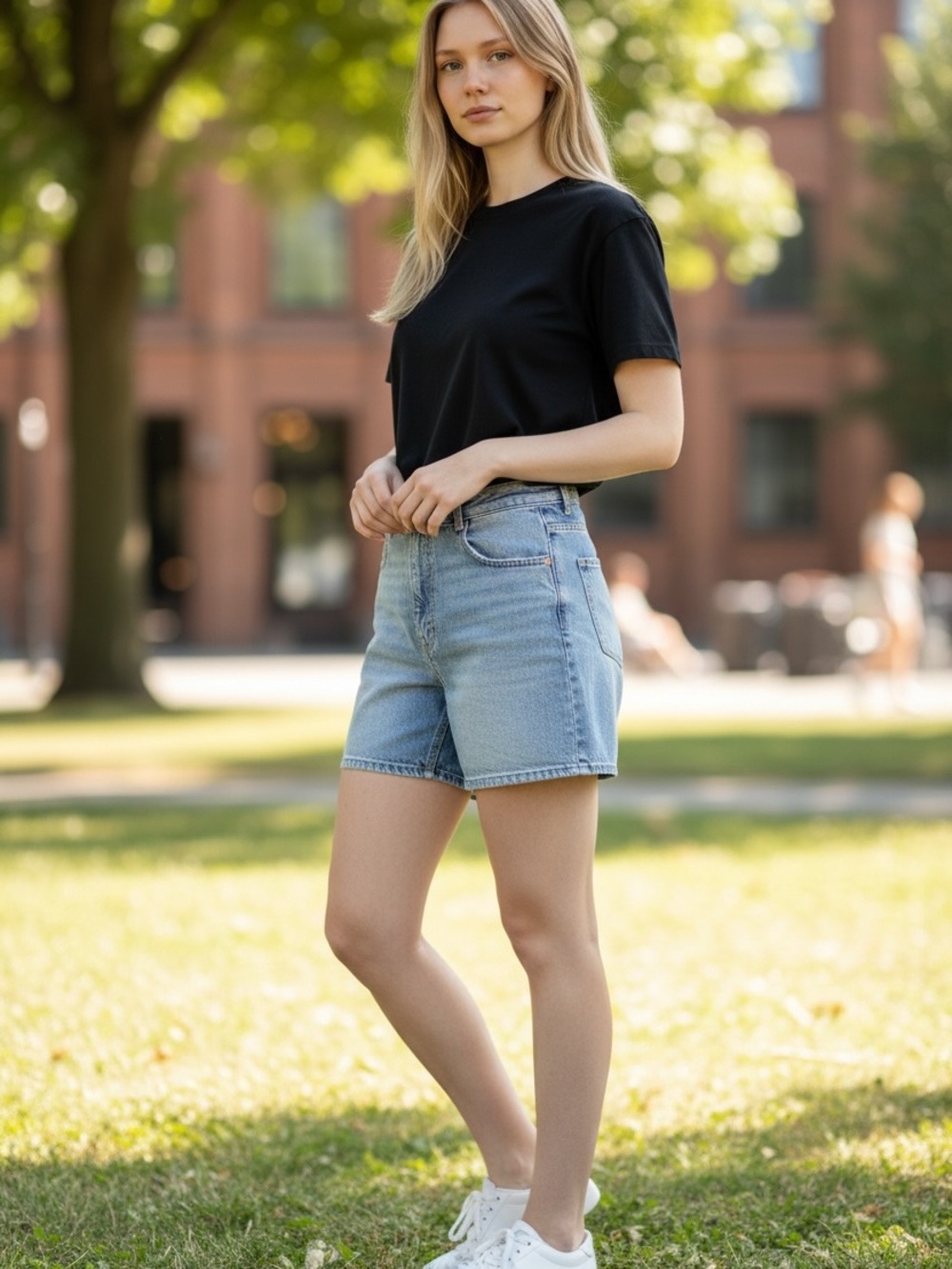 Zara Mom Fit Denim Short Women’s Size 12 Baggy Leg Light Wash